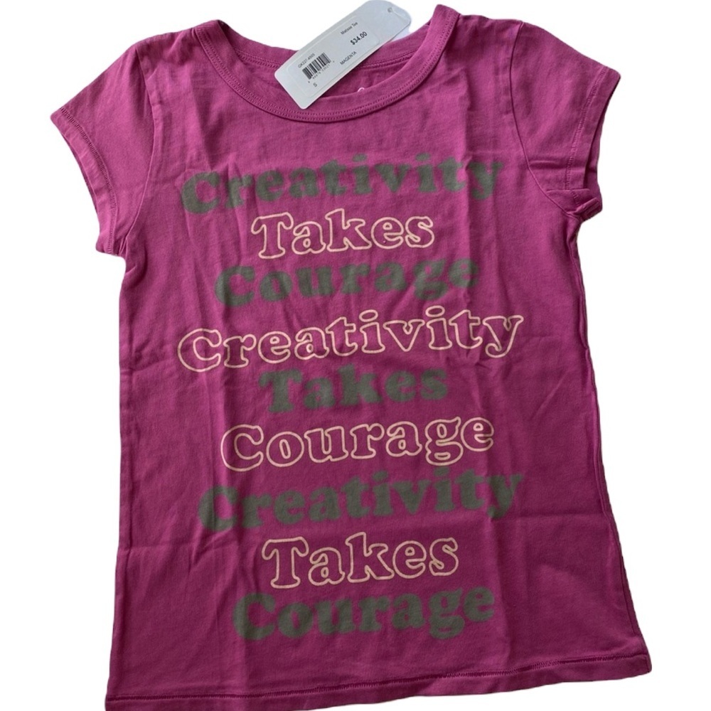 NWT Girl Peek Magenta Tee shirt Henry Matisse S 4/5
